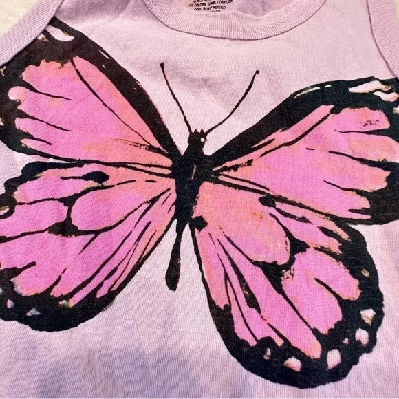NWT Full Tilt Purple Butterfly Graphic Cropped Tank - Picture 8 of 12